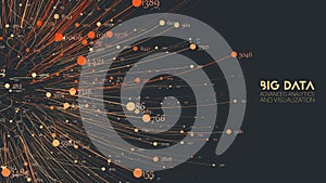Vector abstract colorful big data information threads visualization. Social network, financial analysis of complex
