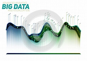 Vector abstract colorful big data visualization. Futuristic infographics aesthetic design. Visual information complexity