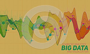 Vector abstract colorful big data visualization. Futuristic infographics aesthetic design. Visual information complexity