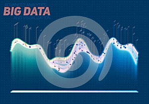 Vector abstract colorful big data visualization. Futuristic infographics aesthetic design. Visual information complexity