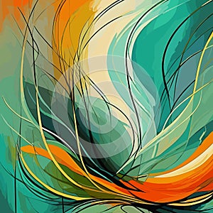 A vector of abstract colorful brushstrokes illustration background AI Generated