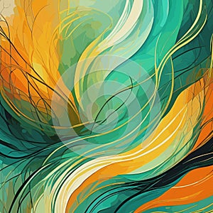 A vector of abstract colorful brushstrokes illustration background AI Generated