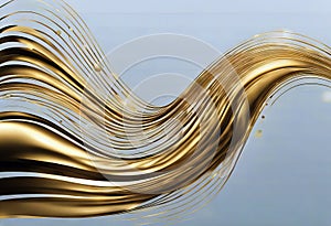 Vector abstract colorful flowing gold wave lines isolated on white background. Design element for wedding invitation greeting card