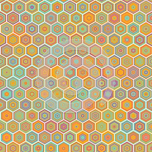 Vector abstract colorful Honeycomb Seamless Pattern