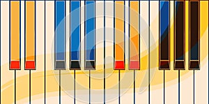 Vector abstract colorful piano keyboard background. EPS 10