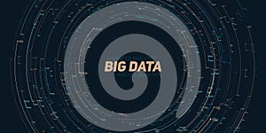 Vector abstract colorful round big data information visualization. Social network, financial analysis of complex