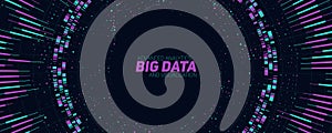 Vector abstract colorful round big data information visualization. Social network, financial analysis of complex
