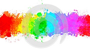 Vector Abstract Colorful Watercolor Spatters in White Background