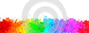 Vector Abstract Colorful Watercolor Spatters in White Background Banner