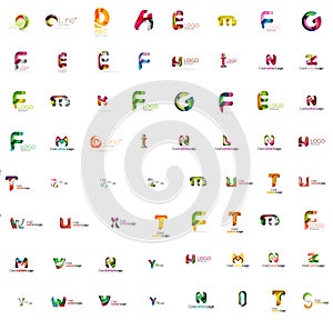 Vector abstract company logo mega collection, type