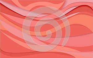 Vector abstract coral and orange background made of lines runnin