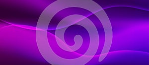 Vector Abstract Curves in Shining Purple and Pink Background Banner