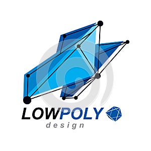 Vector abstract 3d geometric shape, polygonal figure.