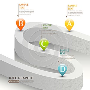 Abstracto  tridimensional carreteras infografias 