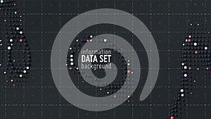 Vector abstract data sorting visualization background. Big data. Sorted data as tiny spheres. Information analytics