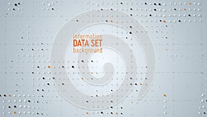 Vector abstract data sorting visualization background. Big data. Sorted data as tiny spheres. Information analytics