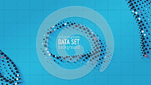 Vector abstract data sorting visualization background. Big data. Sorted data as tiny spheres. Information analytics
