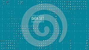 Vector abstract data sorting visualization background. Big data. Sorted data as tiny spheres. Information analytics