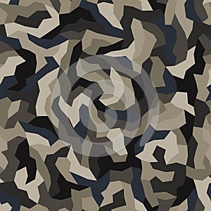 Vector abstract desert brown color camouflage seamless pattern.