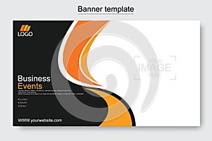 Vector abstract design web banner template. Web Design Elements - Header Design. Abstract geometric web banner template on grey