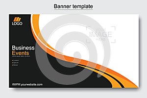 Vector abstract design web banner template. Web Design Elements - Header Design. Abstract geometric web banner template on grey