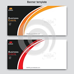 Vector abstract design web banner template. Web Design Elements - Header Design. Abstract geometric web banner template on grey