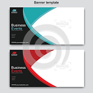 Vector abstract design web banner template. Web Design Elements - Header Design. Abstract geometric web banner template on grey