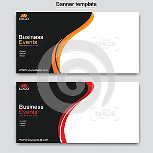 Vector abstract design web banner template. Web Design Elements - Header Design. Abstract geometric web banner template on grey