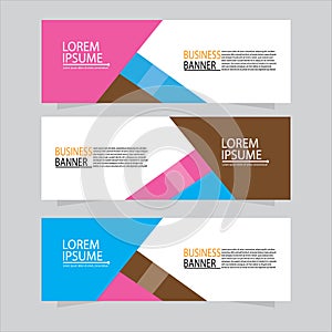 Vector abstract design web banner template. Web Design Elements - Header Design. Abstract geometric web banner template on grey