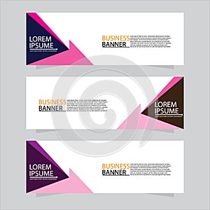 Vector abstract design web banner template. Web Design Elements - Header Design. Abstract geometric web banner template on grey