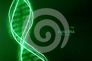 Vector abstract DNA double helix illustration. Mysterious source of life background. Futuristic genom. Conceptual design