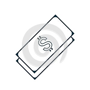 Vector abstract dollar bill icon