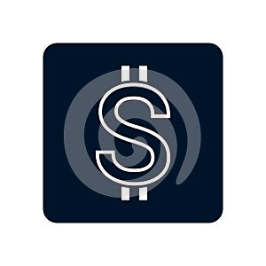 Abstract dollar bill icon