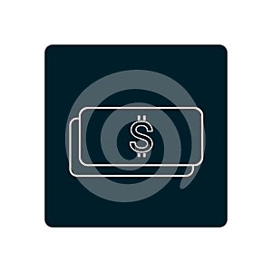 Abstract dollar bill icon