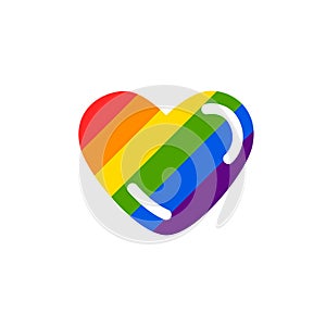 Vector abstract doodles pattern. Hand drawn heart pride, love, peace with rainbow. Gay parade slogan. LGBT rights symbol