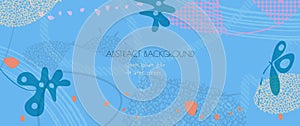 Vector Abstract element with geometric shape, doodle line, pattern, texture and pastel color.