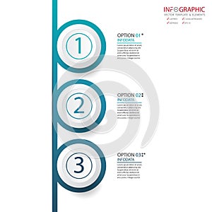 Vector abstract element infographics 3 option. Design for business or finance template layout, brochure, workflow, information or