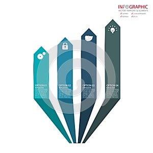 Vector abstract element infographics 4 option. Design for business or finance template layout, brochure, workflow, information or