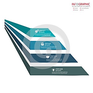 Vector abstract element infographics 4 option. Design for business or finance template layout, brochure, workflow, information or