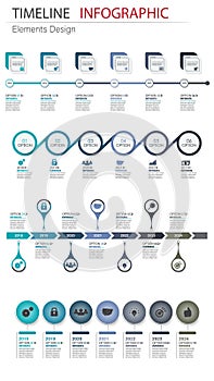 Vector abstract element infographics set timeline. Design for bu
