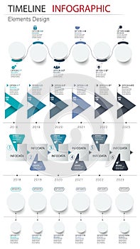 Vector abstract element infographics timeline bundle. Design for