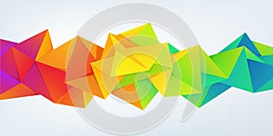 Vector abstract facet, low poly geometric triangle background. 3d crystal colorful shape, banner, horizontal orientation