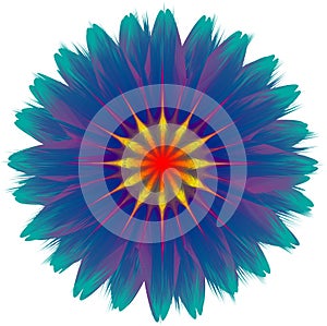 Vector Abstract flower blending, gradient effect, colorful illustration