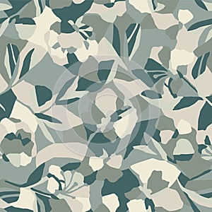 Vector abstract flower illustration layers seamless repeat pattern