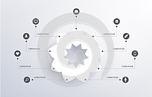 Vector abstract flower infographic with icons,