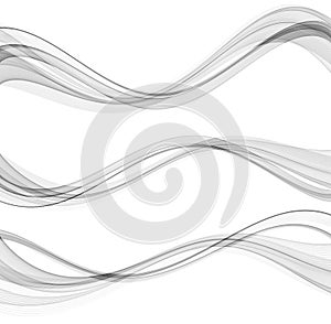 Vector abstract flowing wave lines isolated on white background. Design element for technology, science, modern concept.