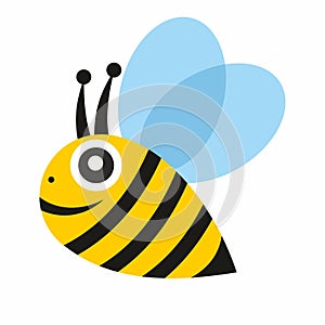 Vector abstract flying bee sign