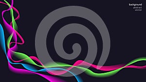 Vector abstract, futuristic, digital background in Mood-Boosting Colours. Swirling waves with a transition of bright colors.