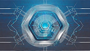 Vector Abstract futuristic high digital technology blue color background, illustration web