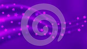 Vector Abstract Galaxy with Shiny Pink Stars and Blurry Waves in Purple Background